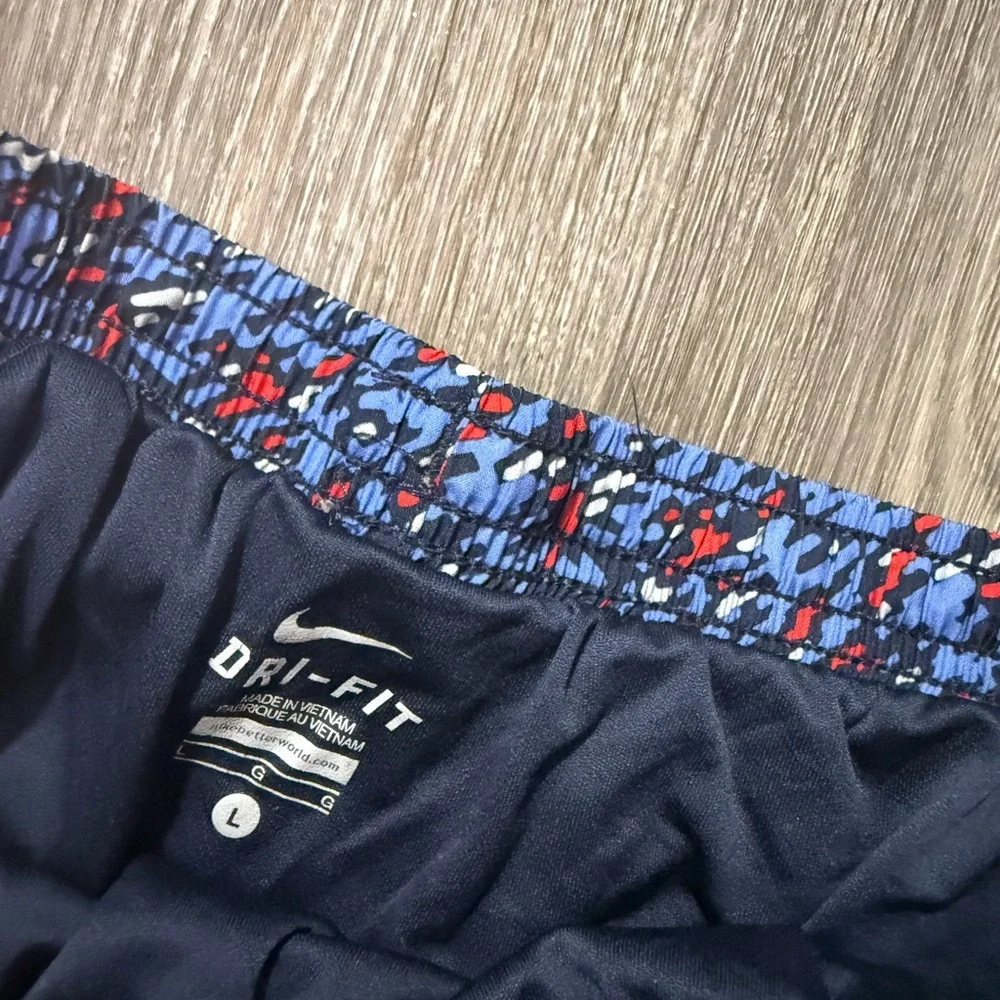 Nike Blue Multi-Color Printed Women's Athletic Shorts